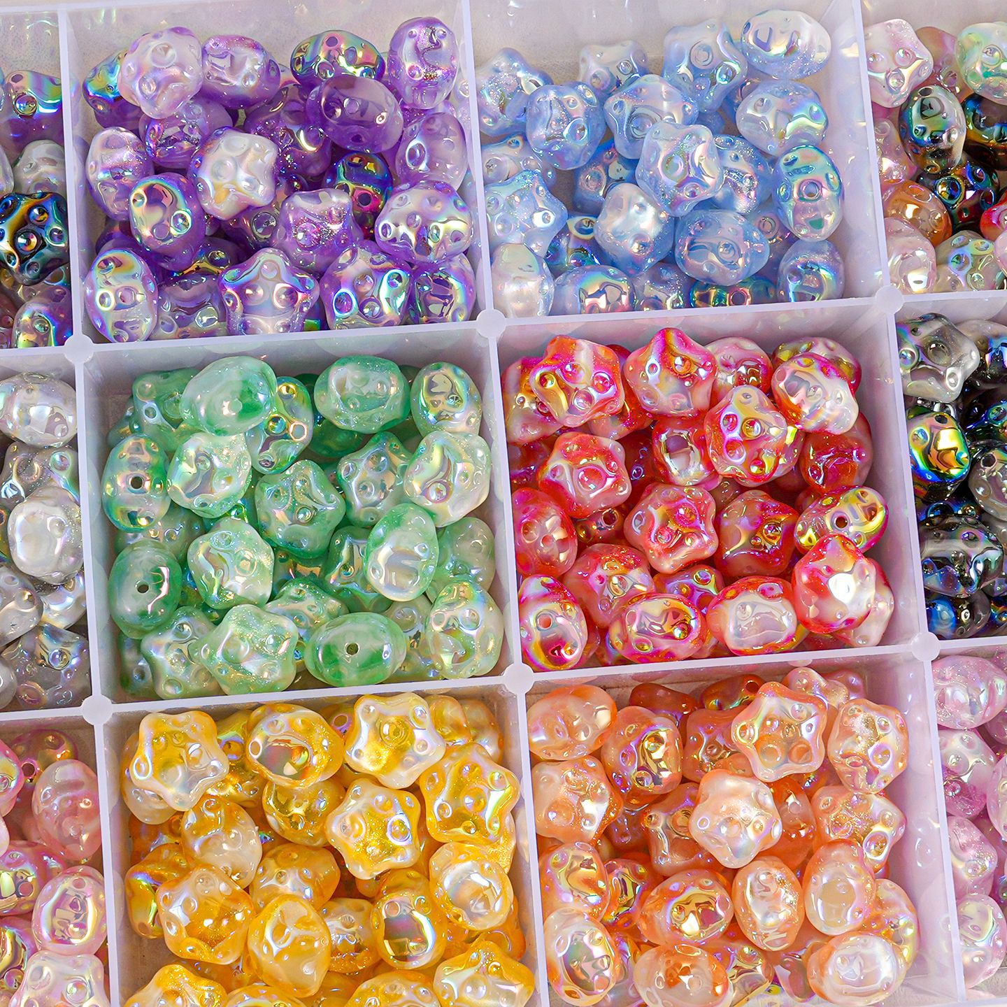 Heidi Beads nuevo bicolor resina nacarada cambio de color estrella de cinco puntas con cuentas cadena de teléfono móvil material de bricolaje cuentas sueltas