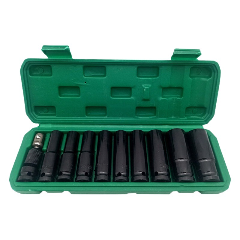 Venta al por mayor 11-piece eléctrico alargado manga cabeza conjunto telescópico pullover coche reparación herramienta nogal traje