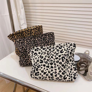 Corduroy Canvas Cosmetic Bag Clutch Bag Canvas Bag Japanese and Korean Casual Vintage Simple Female Student Pencil Bag Custom