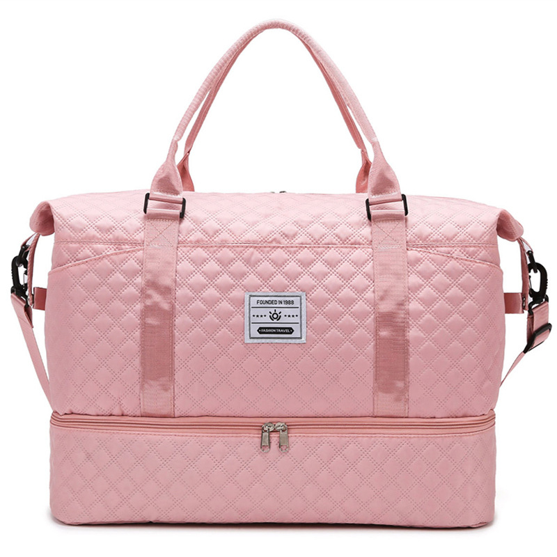 Nueva bolsa de viaje de gran capacidad Lingge Oxford, almacenamiento, expansión, entrega, separación en seco y húmedo, bolsa de fitness de yoga portátil