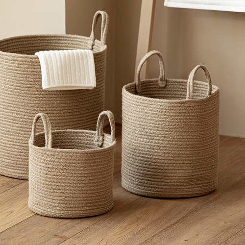 Hand-woven jute basket, dirty clothes hamper, laundry storage basket, dirty clothes bin, carry-on clothing toy storage bin