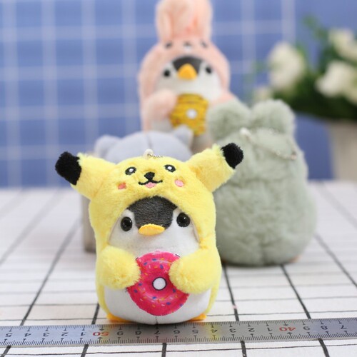 Cute cartoon cross-dressing donut penguin plush toy doll pendant bag pendant doll doll wholesale