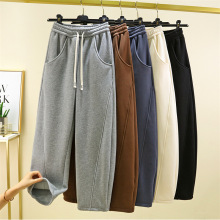 香蕉阔腿裤女2025冬季新款高腰垂感宽松运动休闲拖地窄版直筒长裤