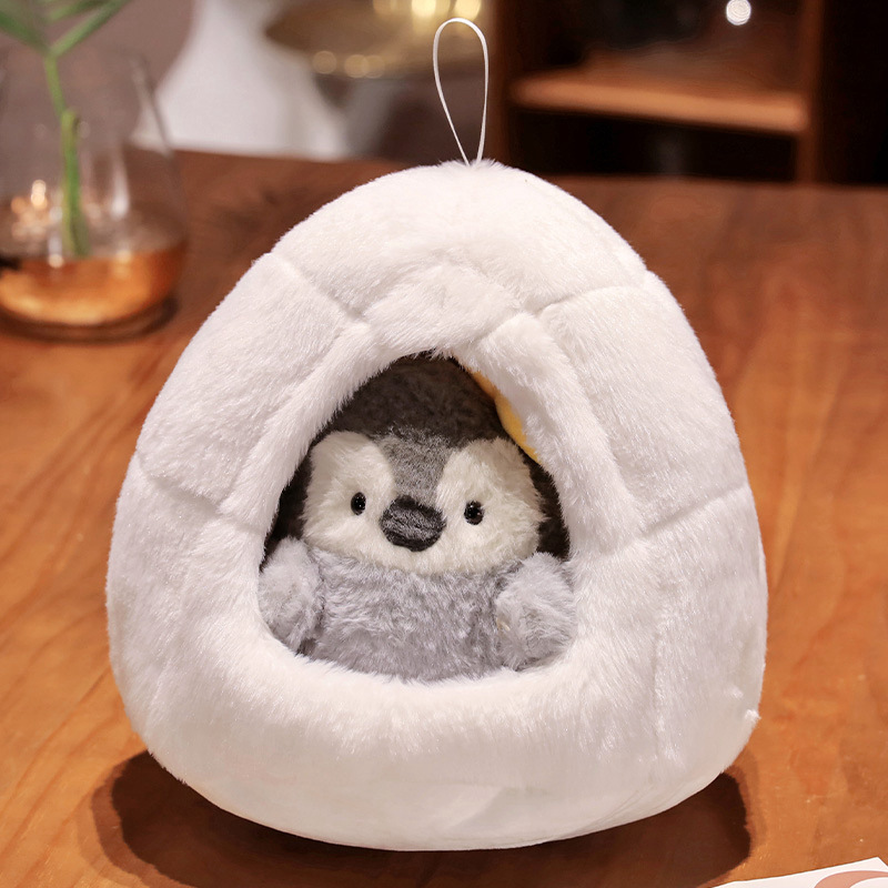 Lindo nido de nieve pingüino ballena muñeca Cueva de nieve de dibujos animados de peluche de juguete acuario bebé muñeca regalo de los niños