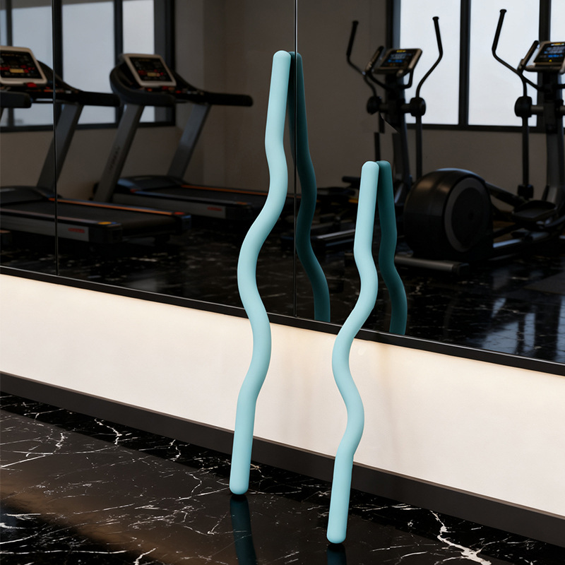 Amazon Cross-Border Beam Barbell Silicone Edge Men's and Women's Fitness Squat Weightlifting Barbell Weight-Bearing Hip Push Curved Bar