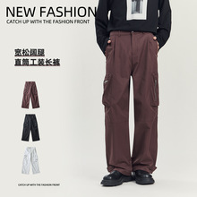 APO男装|工装裤子男休闲裤秋季高级感痞帅宽松直筒百搭可束脚长裤
