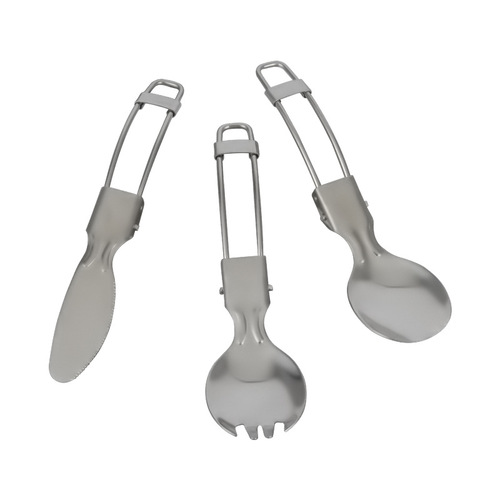 304 stainless steel tableware, stainless steel knife, fork and spoon set, folding salad spoon, round spoon, steel wire knife, portable spoon