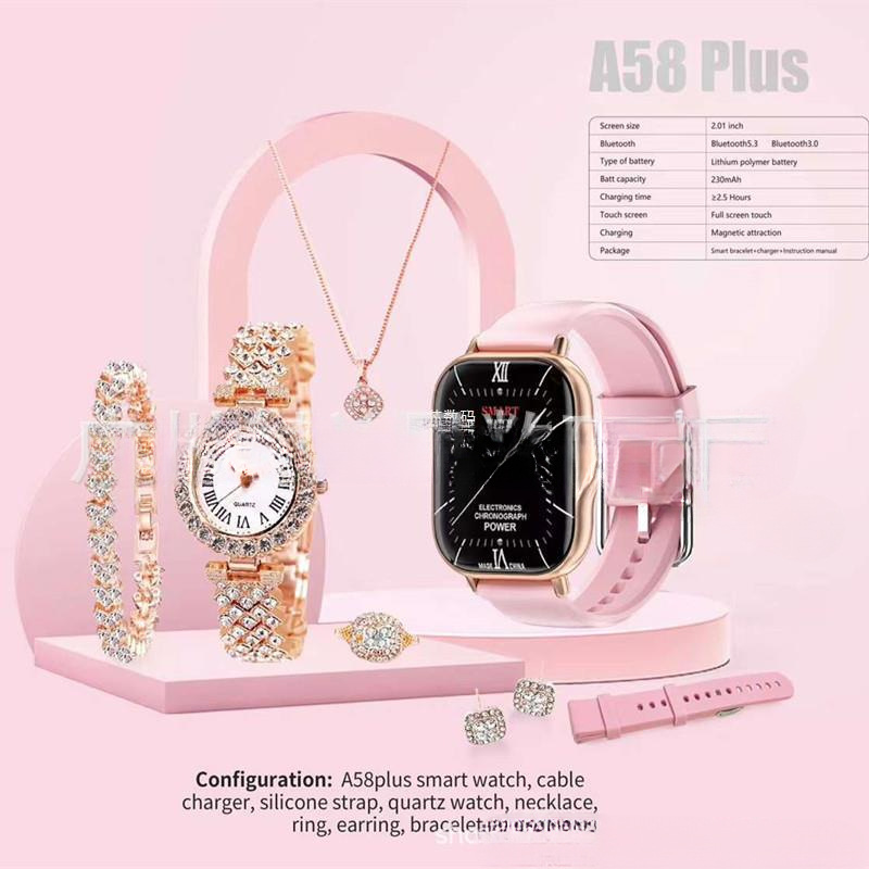 A58 plus máquina universal pulsera inteligente pantalla a color reloj deportivo Bluetooth para hombres y mujeres reloj inteligente multifuncional con conteo de pasos