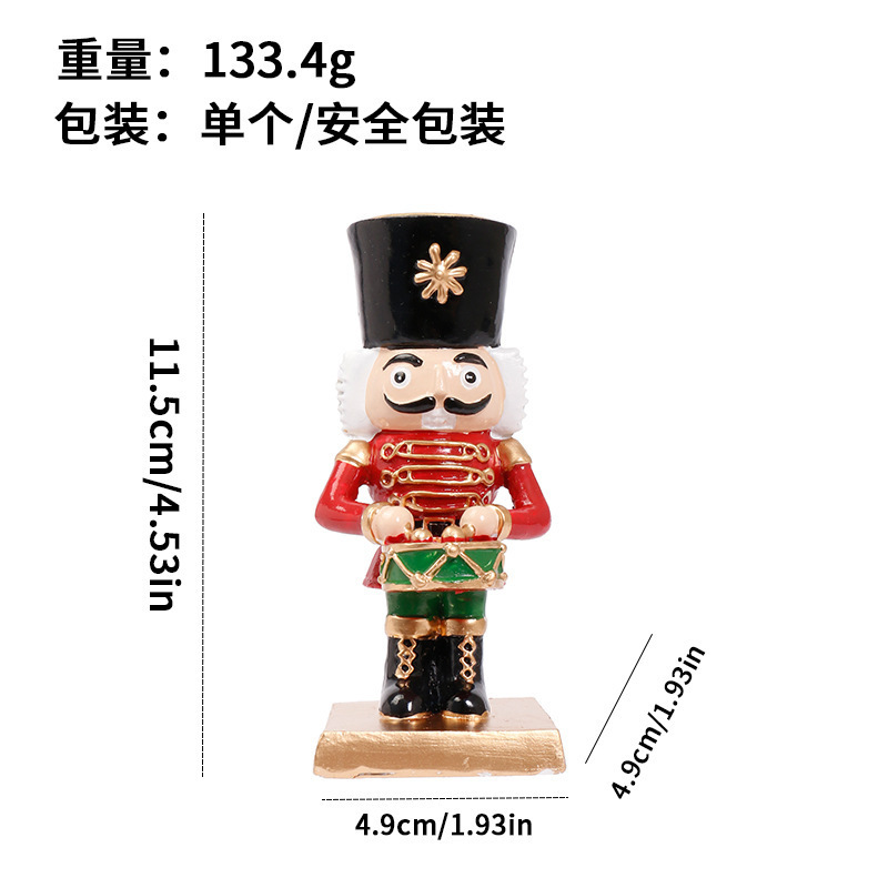 跨境新品圣诞节装饰品  ins胡桃夹子兵桌面树脂烛台摆件 家居礼物|undefined