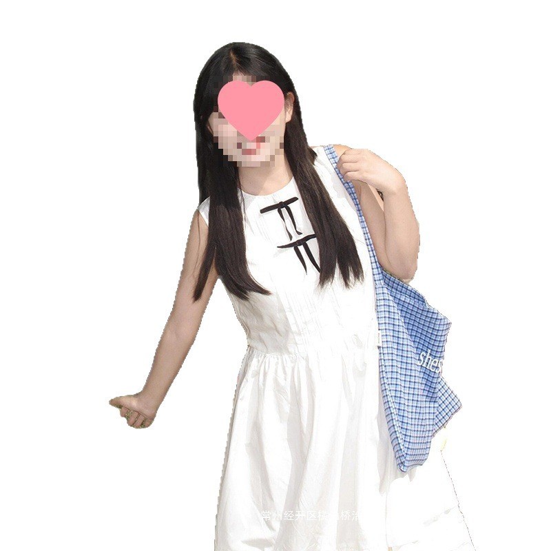 跨境学院风白色连衣裙女夏季新荷叶边无袖背心裙设计感修身显瘦长|undefined