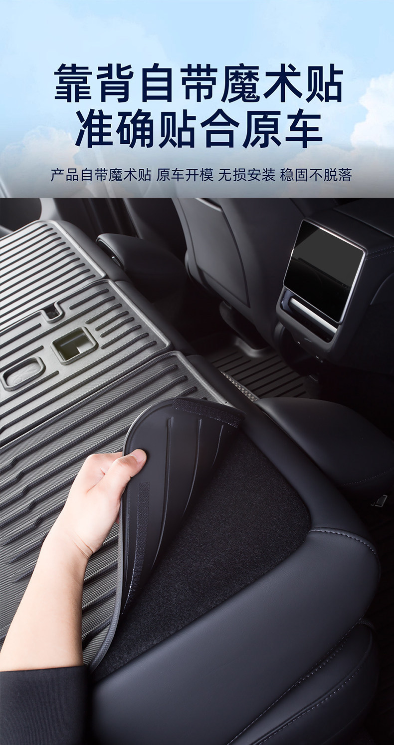 Suitable for Tesla's New Version Model Y/3/Yl Trunk Integrated Mat Tpe High-Quality Trunk Backrest Mat