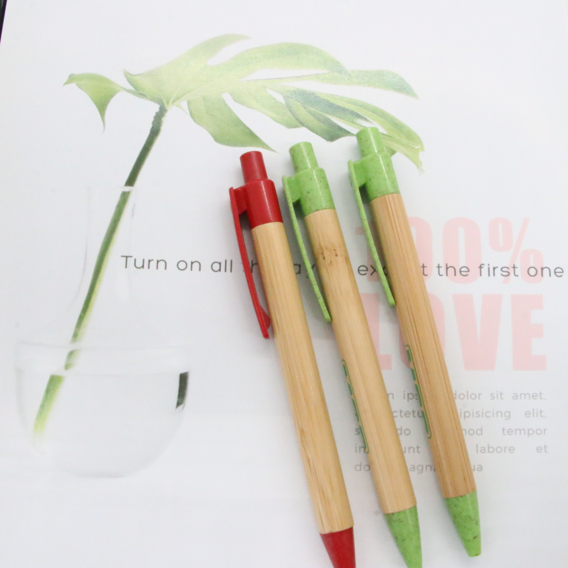 Pluma de bambú Maiji Accesorios Materiales pluma de bambú natural de bambú pluma prensa bolígrafo puede ser imagen LOGO traje regalo