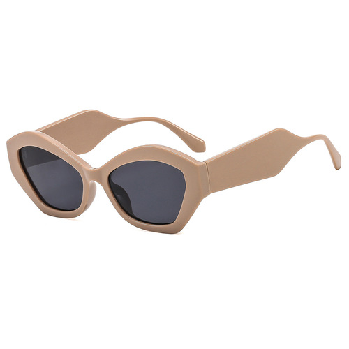 2022新款欧美时尚小框猫眼太阳镜女潮不规则框墨镜跨境sunglasses