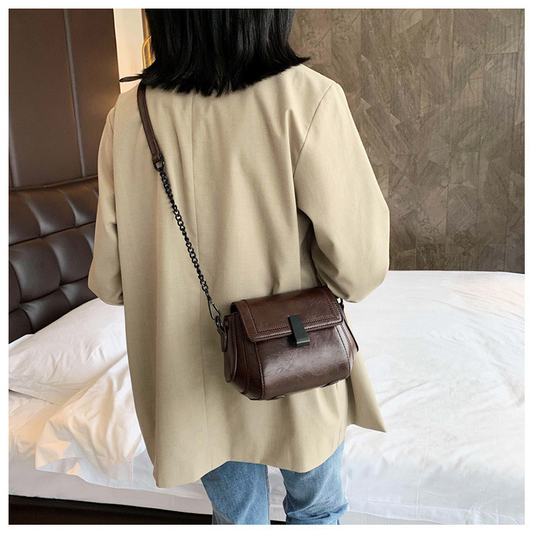 Ins Spring and Summer New Bag 2025 Shoulder Crossbody Bag Fashionable Korean Style Simple Small Square Bag Retro Chain Small Bag