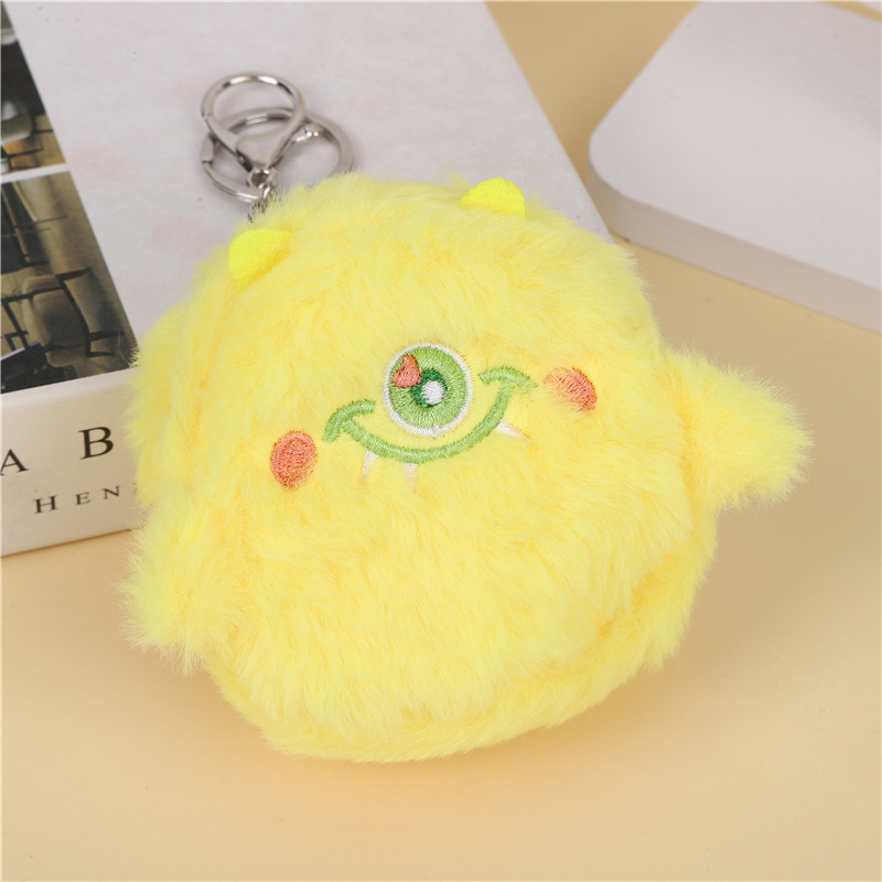 Corazón de una niña lindo pequeño monstruo bolso de cambio de peluche bolso de monedas de auriculares portátiles bolso de almacenamiento multifuncional bolso de llaves