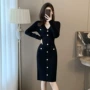 广州过膝春季包臀黑裙