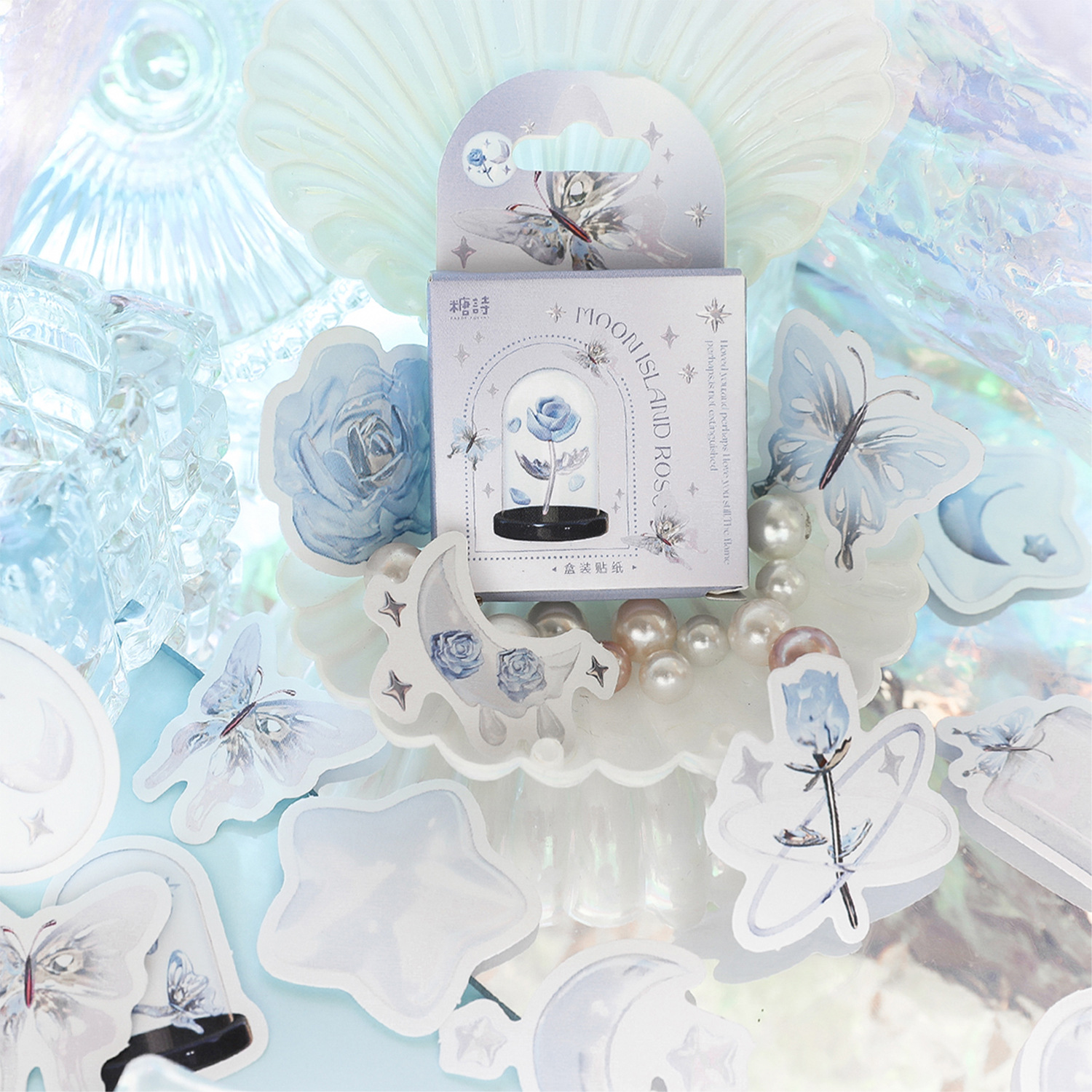 Azúcar poesía pegatinas en caja Sweet Shop serie lindo melocotón corazón mano cuenta materiales de decoración 46 piezas en 4 tipos