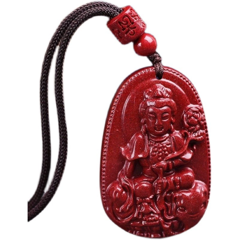 Natural ore, pendant for men and women, necklace, cinnabar, Chinese horoscope