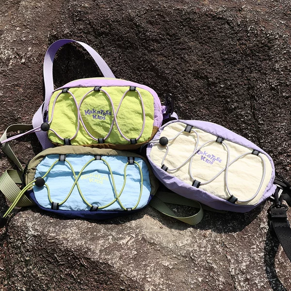 Color-Blocked Sports Children's Crossbody Bag, Outdoor Drawstring Baby Small Square Bag, Lightweight Casual Shoulder Bag, Children's Coin Purse