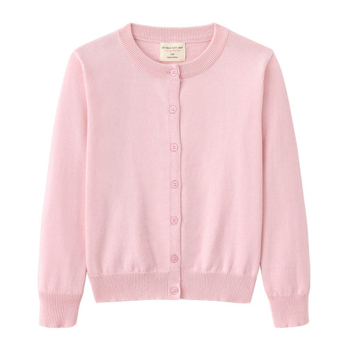2024 Cross-border Spring and Autumn Children's Clothing Medium and Large Children's Knitted Cardigan Girls Jacket Versatile School Uniform Boys Sweater Cardigan