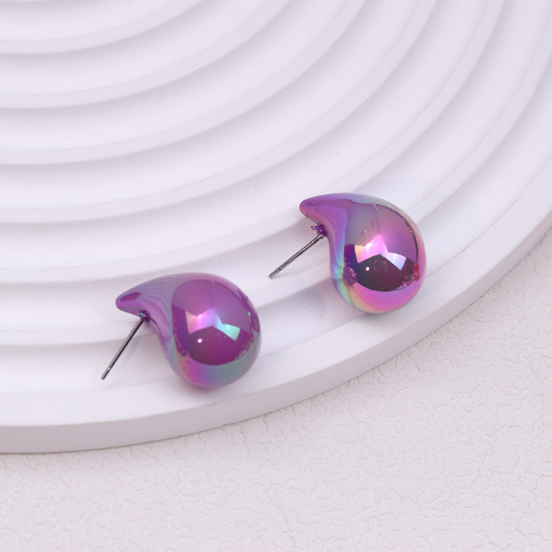 1 Pair Simple Style Classic Style Water Droplets Patchwork Arylic Ear Studs display picture 13