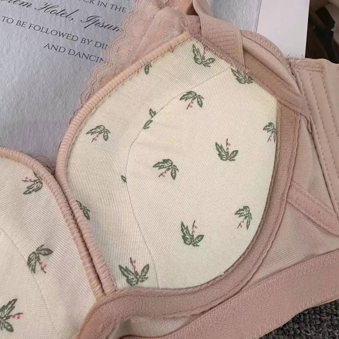 Nuevo sujetador de alta calidad de moda de encaje jacquard transpirable ajustable cómodo tres botones de colado ropa interior mujer