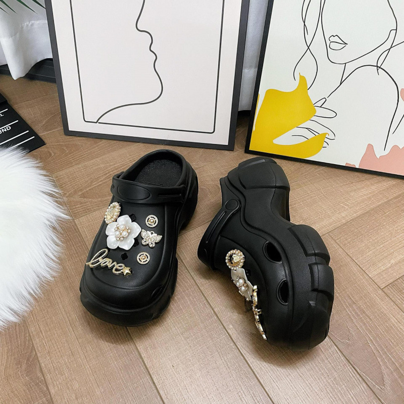 Beach Camellia Clogs Women's Summer Thick-Soled Non-Slip Women's Outer Wear Women's Eva Sandals Women's Summer Wholesale