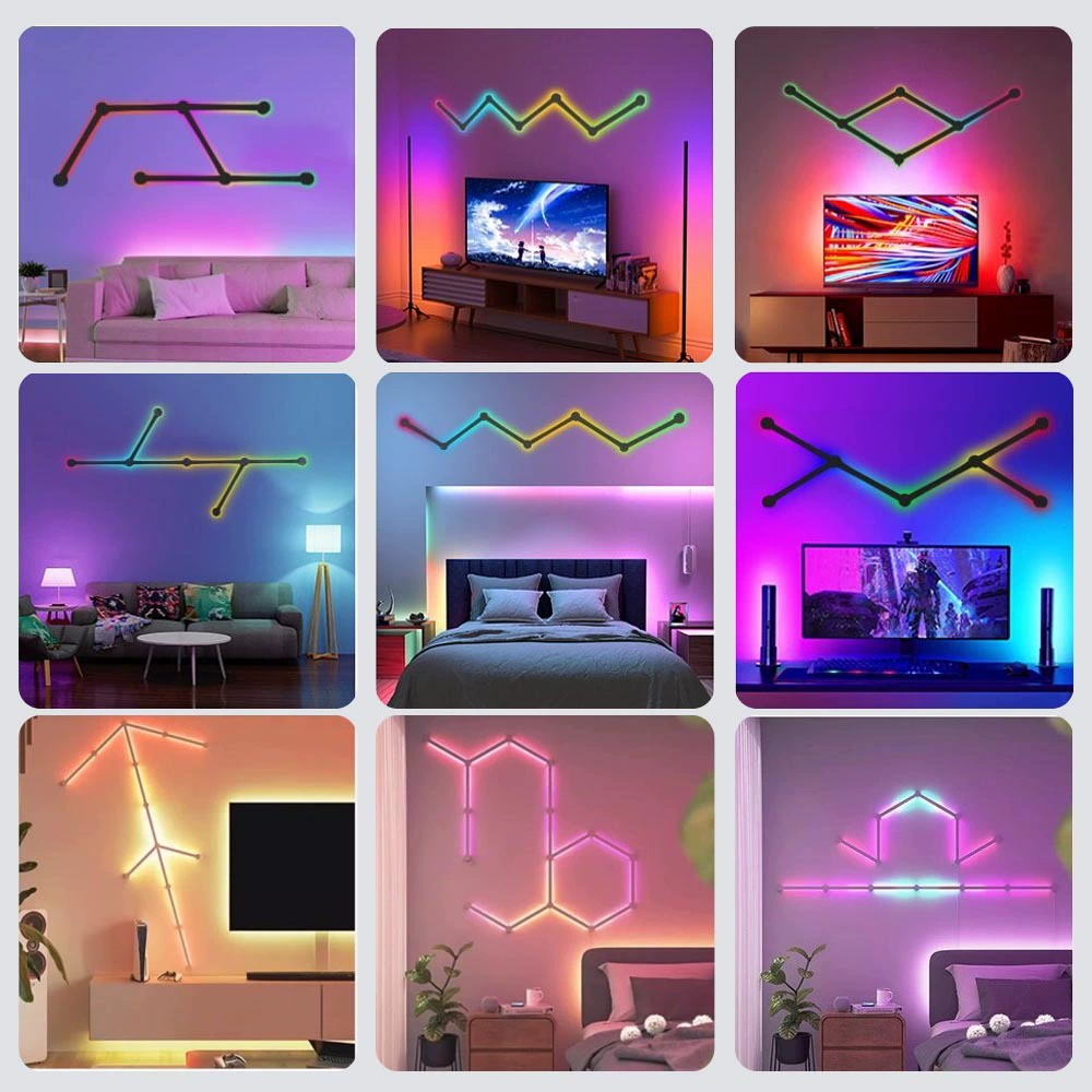Умная RGB квантовая лампа — светильник из прядей созвездий, Bluetooth/Wi‑Fi, модульная 1–15 элементов