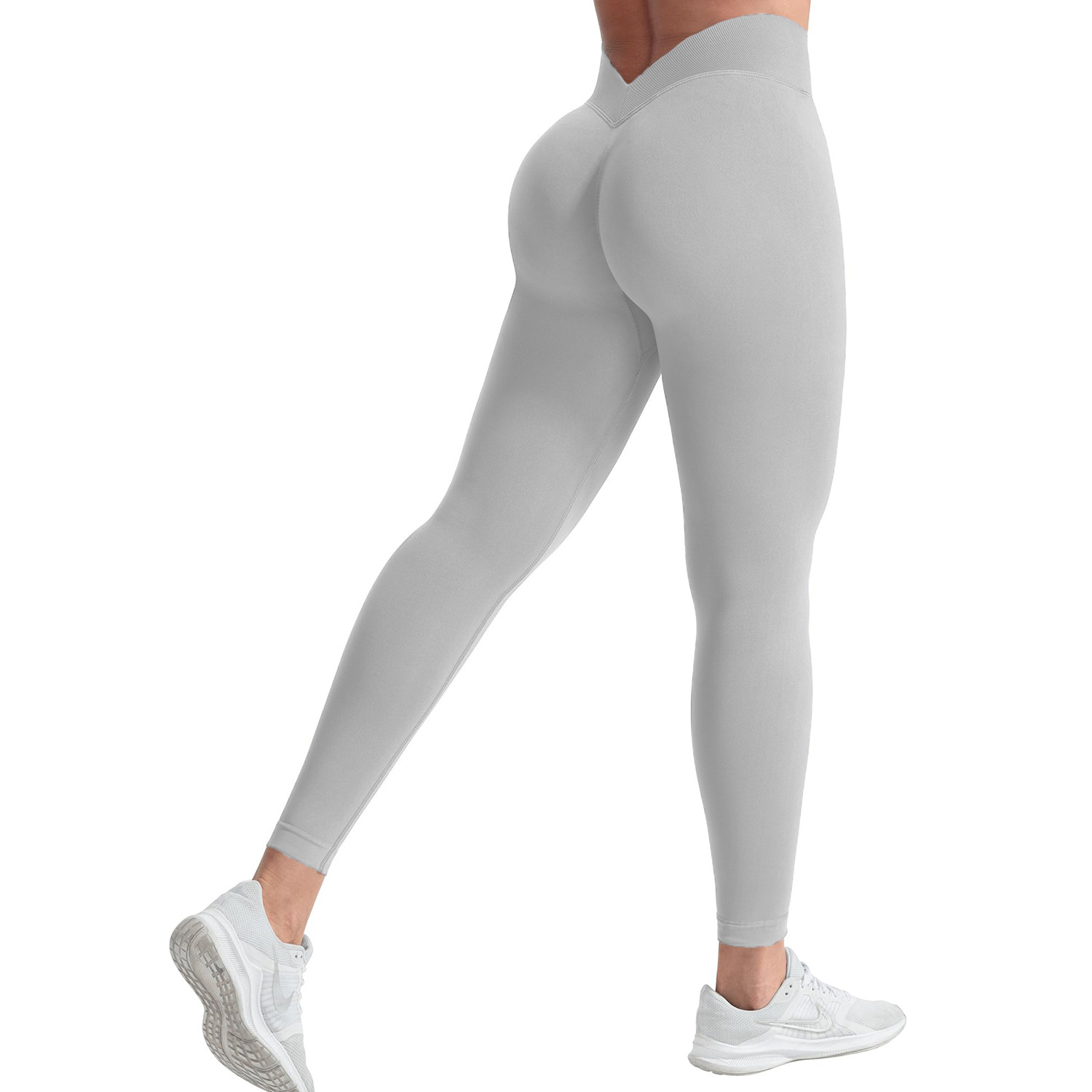 [Personalizado] V desnudo pantalones de pantalonada de mujer en cintura alta caderas mel mel melonía caderas deportivas pantalones de tiburón fitness