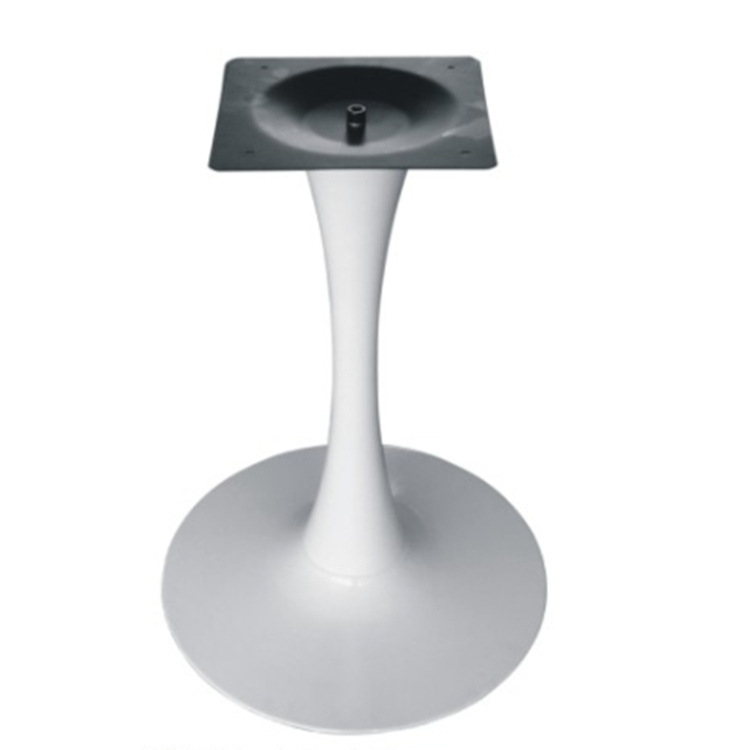 大理石郁金香金属铁艺桌腿支架北欧西餐厅白色烤漆喇叭底座家具脚