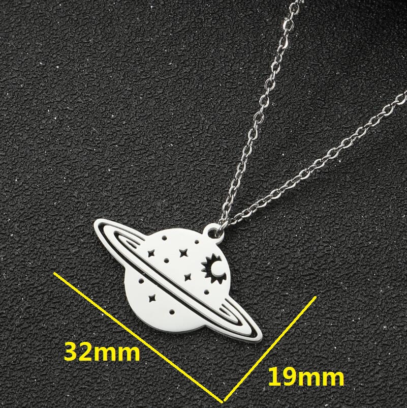 1 Piece Fashion Planet Titanium Steel Plating Hollow Out Pendant Necklace display picture 1