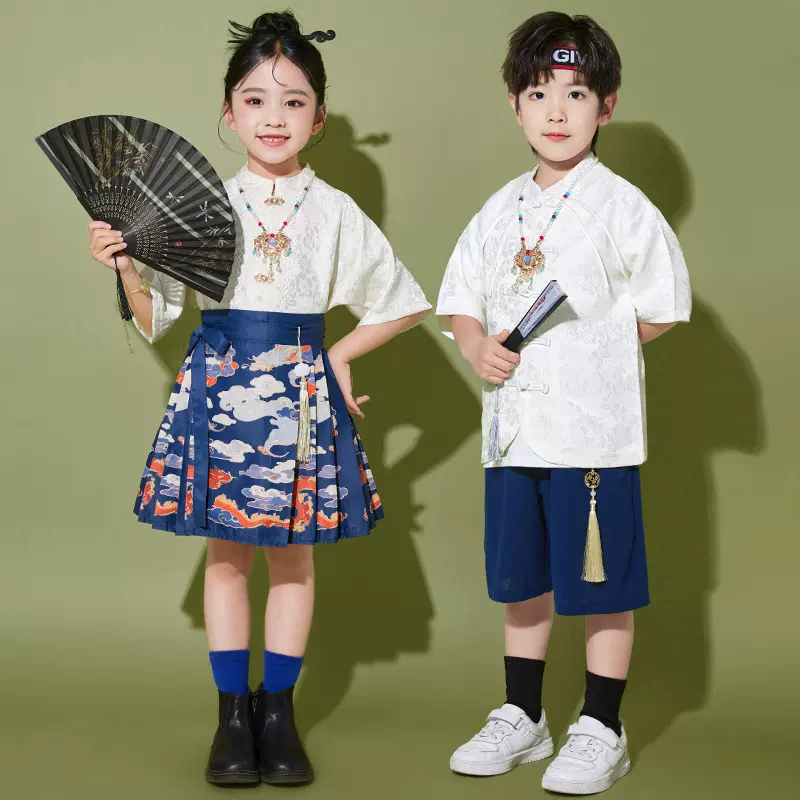 六一儿童演出服小学生诗朗诵拍照汉服幼儿园团体舞蹈合唱班服园服