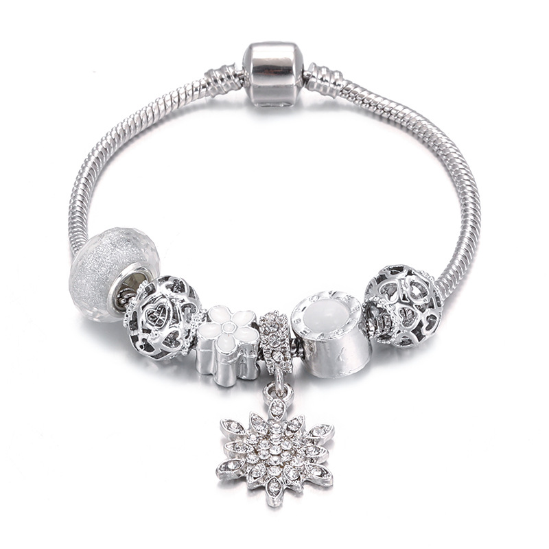 Fashion Snowflake Alloy Plating Artificial Rhinestones Womenu0027S Bracelets 1 Piece