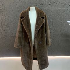 特別オファー~素晴らしい毛皮模造ミンク環境に優しいファーテディベアコート大きいサイズの女性のミドル丈コート
