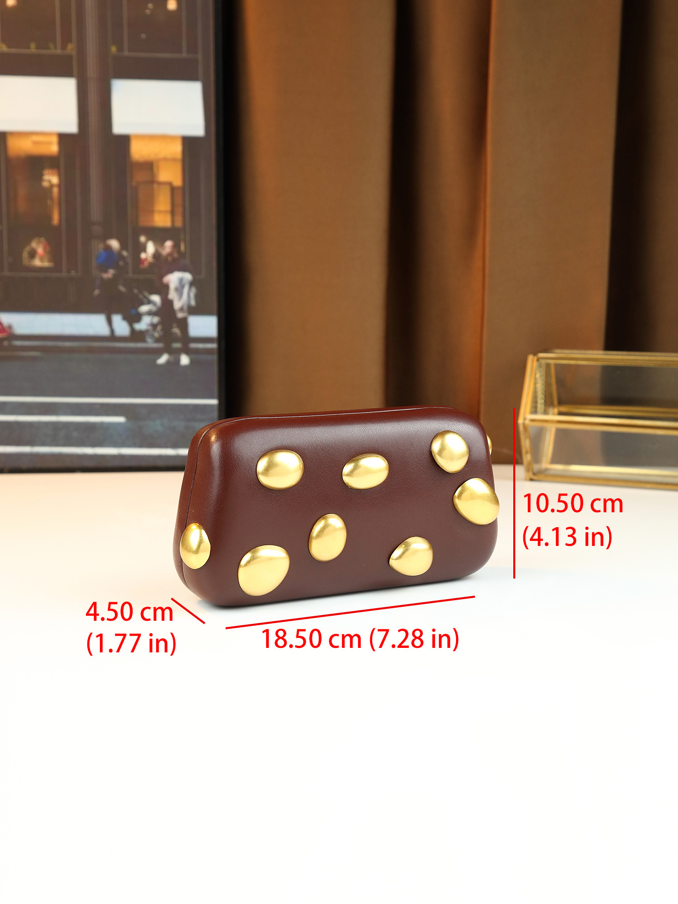 Borsa a tracolla box a pois elegante borsa minimalista per donna_voghion.com