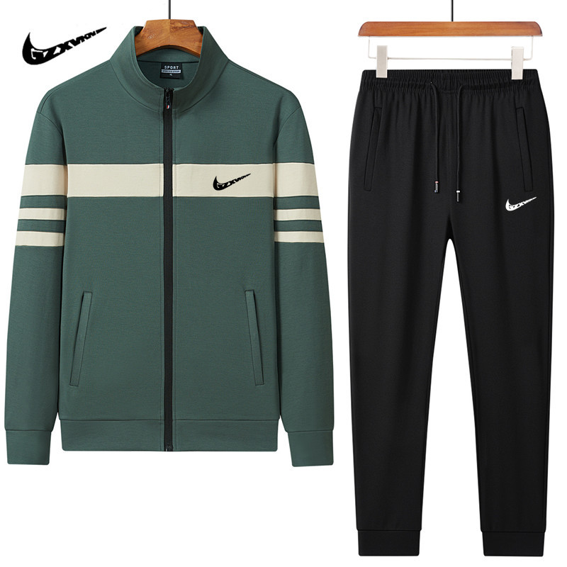 Chaqueta masculina de primavera y otoño delgada coreana delgada chaqueta de tendencia joven guapo cosido casual dos conjuntos de hombres