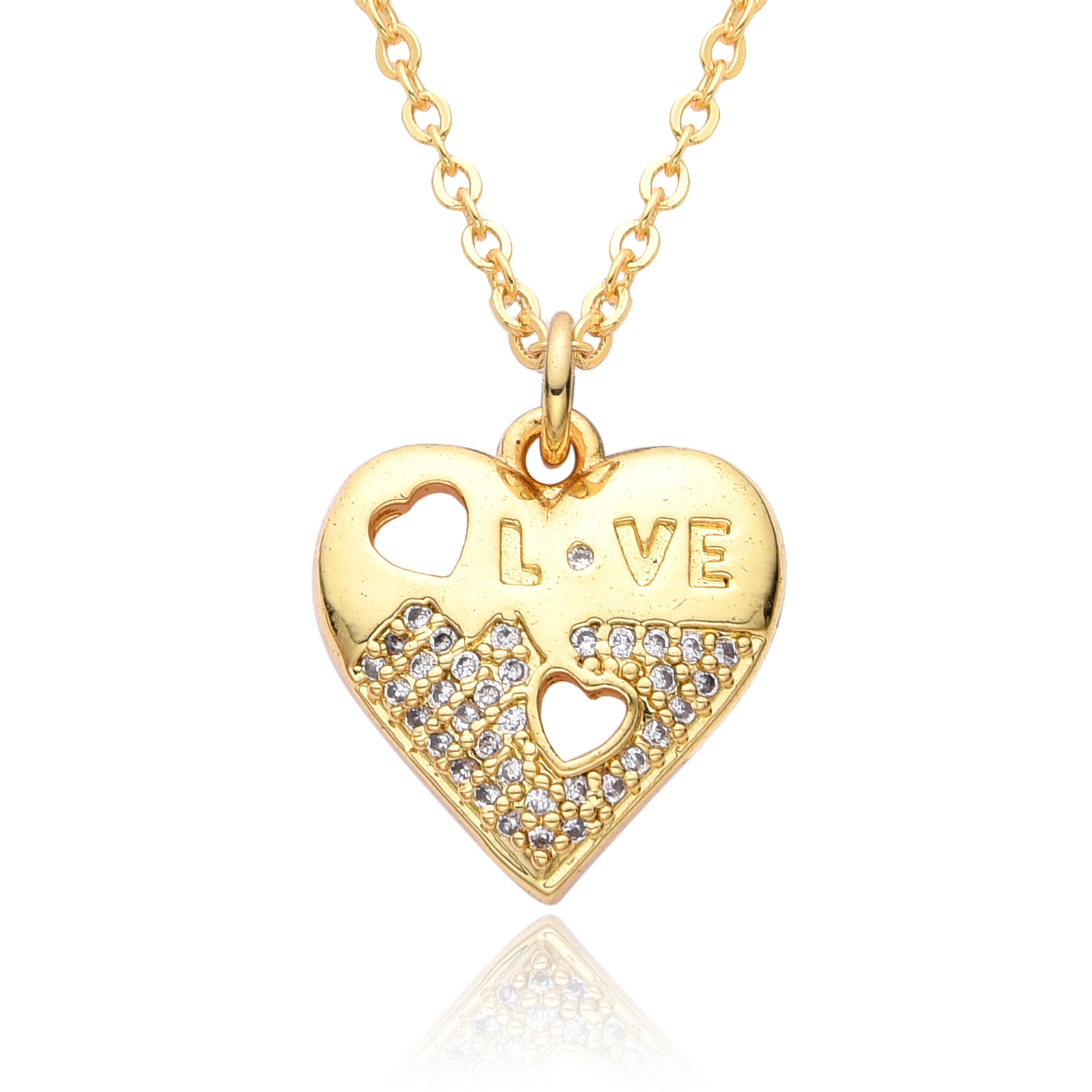 12g Weight Copper Pendant Material Zircon Inlay Material Pendant Necklace Classification Copper Chain Material 1 Piece Quantity Holiday, Daily Occasion Copper Material Heart Shape Pattern Women's Gender Inlay Design Simple Style Style Copper Inlay Heart Shape Zircon Pendant Necklace 2