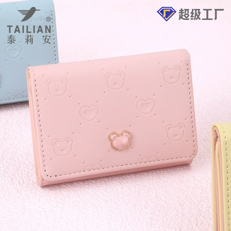 泰莉安 Fashionable cute brand wallet, wholesale, with little bears