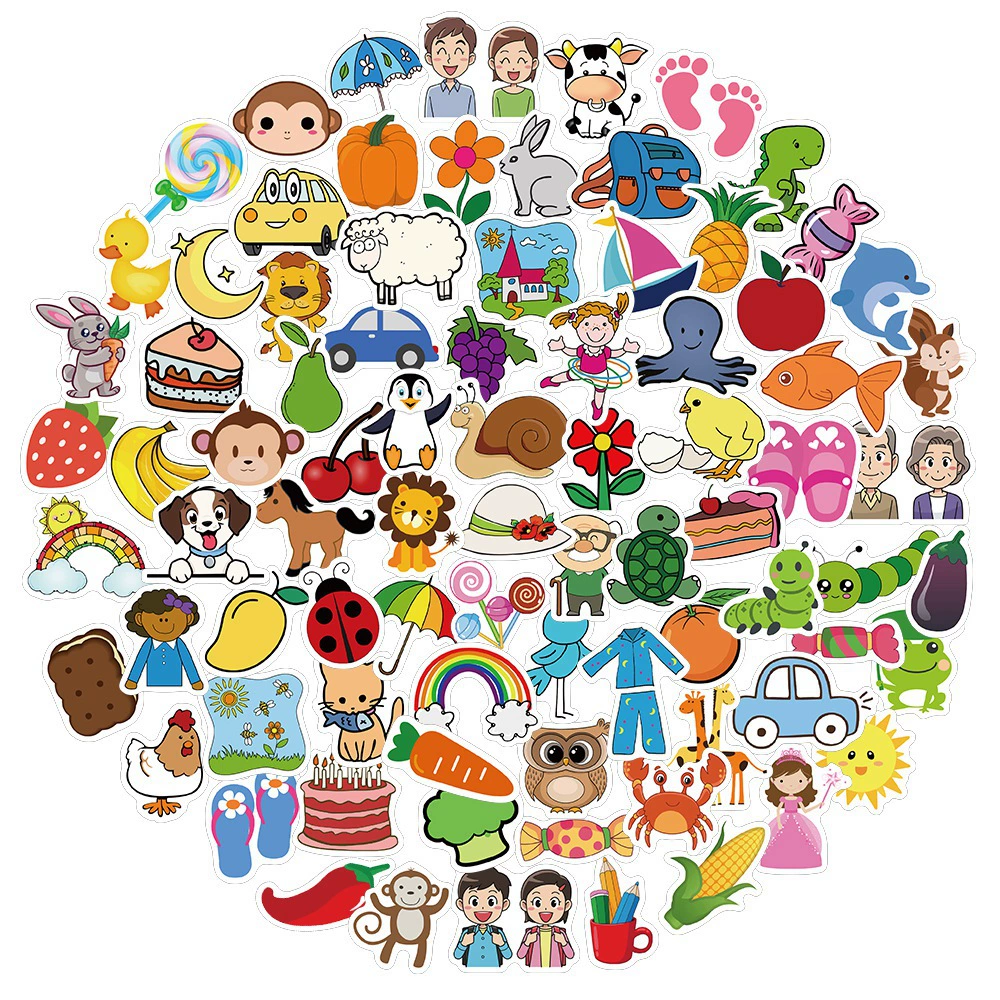 90 обучение ребенка осведомленность мультфильм наклейки холодильник скутер ноутбук багаж граффити наклейки водонепроницаемый