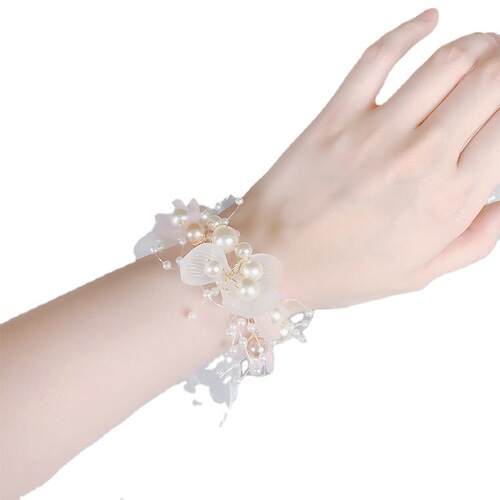 Tuanming new wedding wrist flower wedding bride super fairy pearl bracelet forest style bridesmaid sister group wedding jewelry bracelet