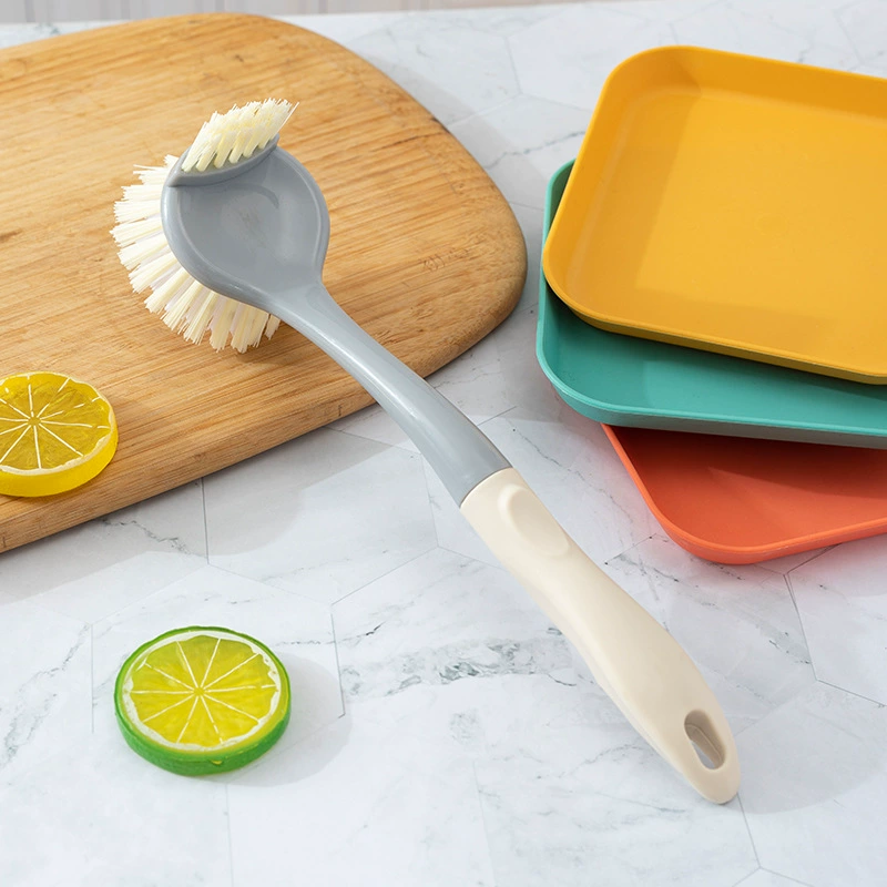 28cm Multifunctional Kitchen Pot Scrub Brush for Dish Cleaning, Soft Bristles, 5 Color Options