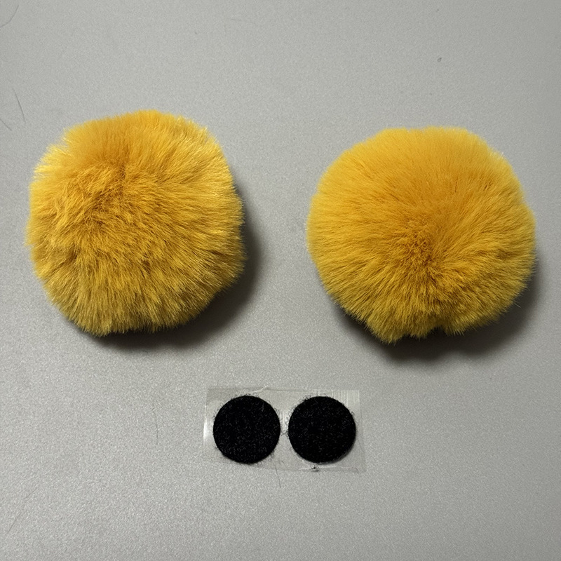 Auto Parts and Accessories – Universal Helmet Decoration Cute - round-bear-1-pair-ginger-yellow