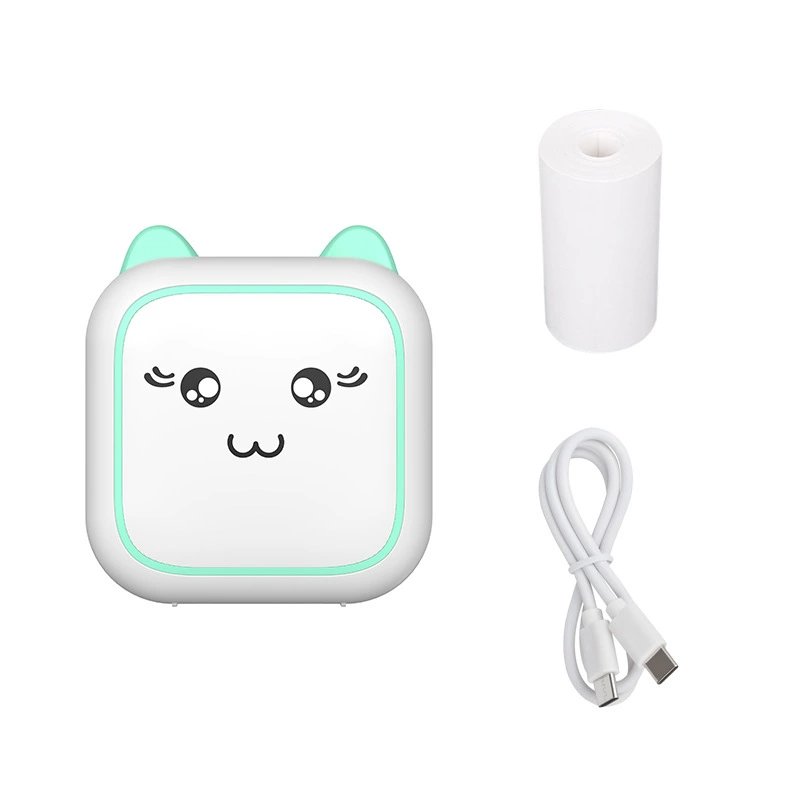 Handheld Photo Printer Mini Portable Thermal Printer, Cute Cat Design, Models A8C/C19/C25