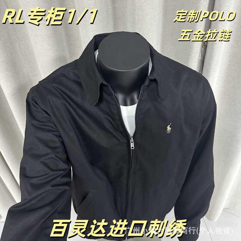 24 Cross Border high quality Ralph RL Old Cadre Pony Letter Embroidered Zipper Laps Long Sleeve Jacket Black Coat 24 Cross Border high quality Ralph RL Old Cadre Pony Letter Embroidered Zipper Laps Long Sleeve Jacket Black Coat