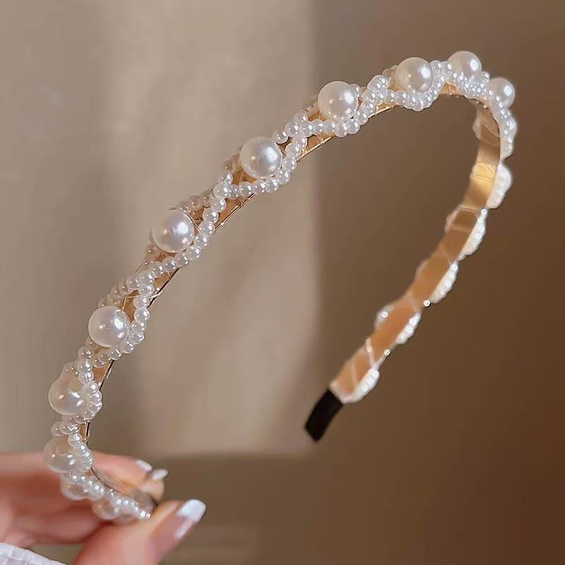 Europa y los Estados Unidos imitación de perlas de cabello retrógrado francés de verano de alto nivel sensación de cabello de la mujer nueva super inmortal lavado de la cara adornamiento para el cabello image 40