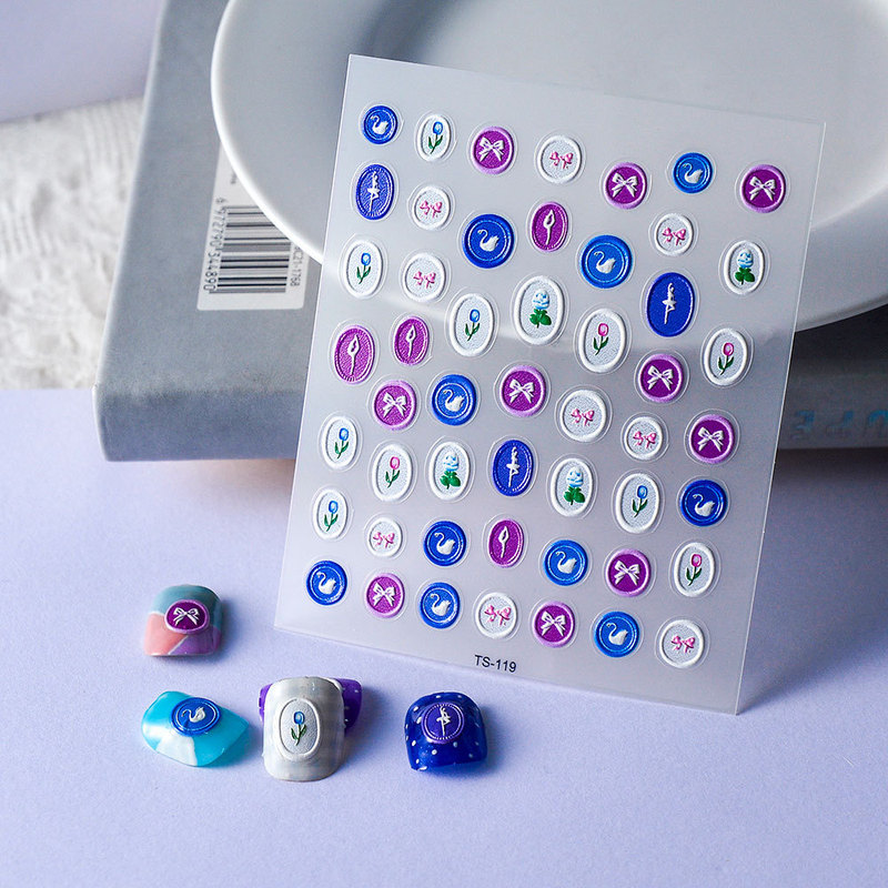 Net red nail art sticker 5D relief three-dimensional flower seal girl's heart back glue nail decal waterproof Morandi Net red nail art sticker 5D relief three-dimensional flower seal girl's heart back glue nail decal waterproof Morandi