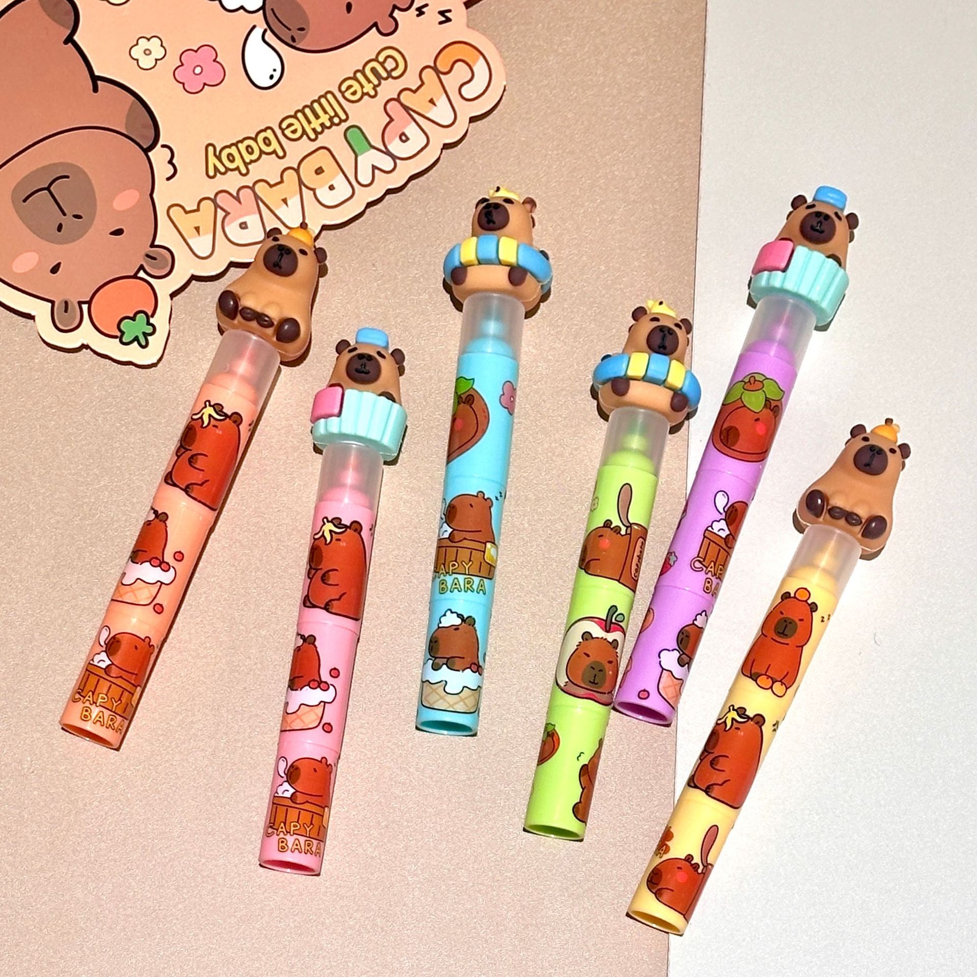 Nuevo delfín de agua dibujos animados lindos de alto valor de protección de los ojos colorido bolígrafo de cuentas de mano de los estudiantes marcadores clave