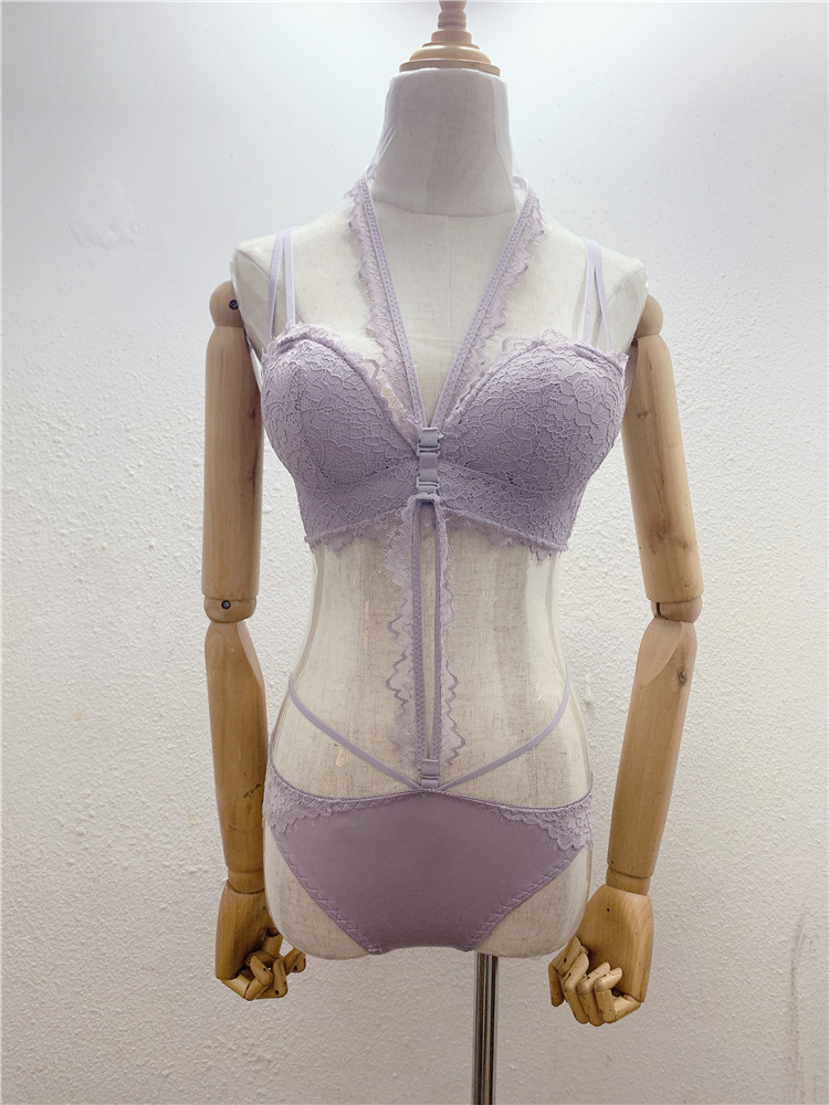 Damen Spitzen Bh Und Slip Set Mit Neckholder Und Verschluss_voghion.com