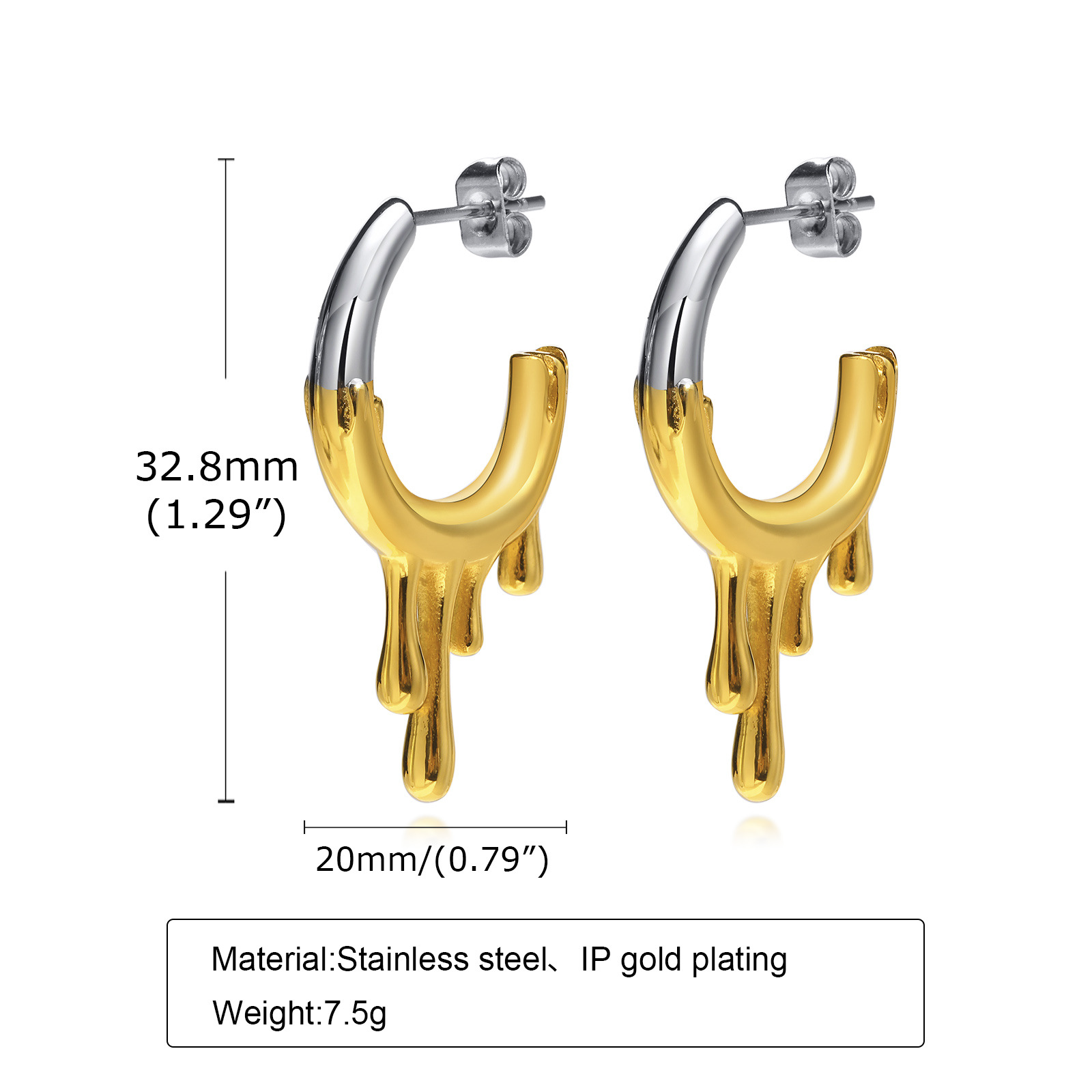 Fashion Water Droplets Stainless Steel Earrings Plating Stainless Steel Earrings display picture 1