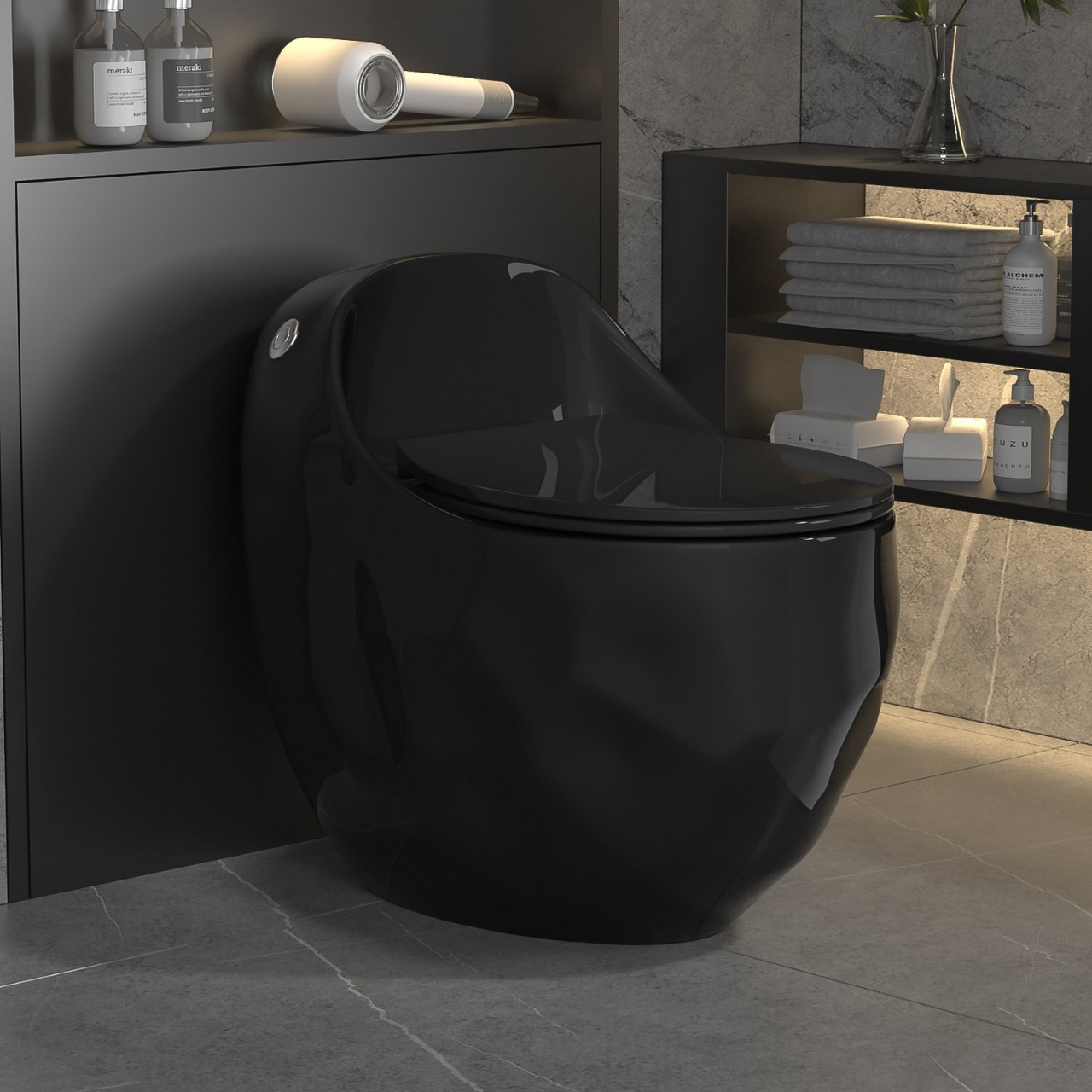 Color redondo inodoro creativo personalizado sifón silencioso descarga inodoro gran tubo huevo asiento ahorro de agua